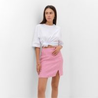 Юбка женская с разрезом MIST р. 48, розовый/белый