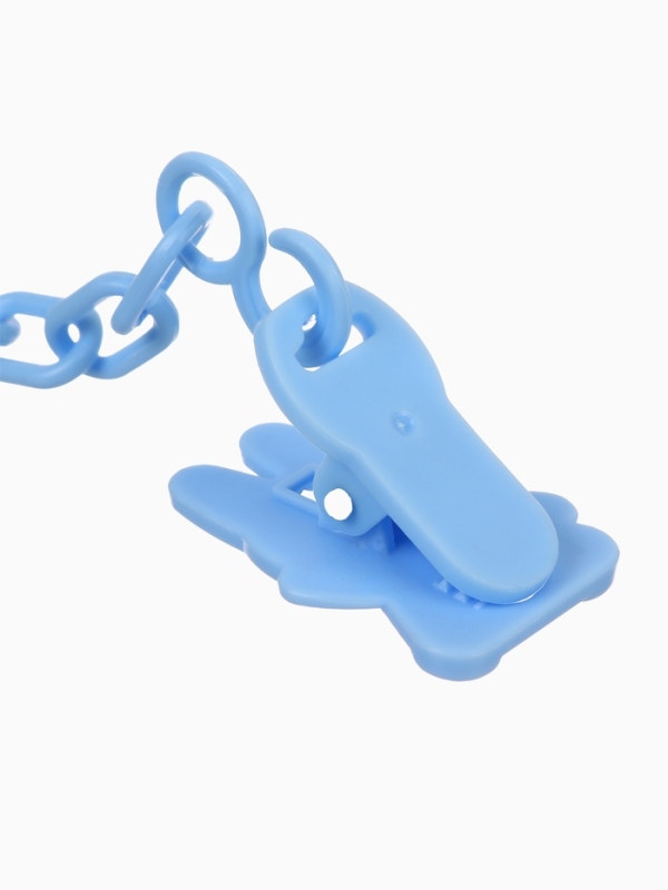 Пустышка классическая, с держателем, +0мес., цвет голубой