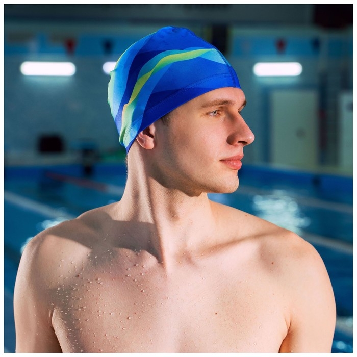 Шапочка для плавания взрослая ONLYTOP Swim, тканевая, обхват 54-60 см