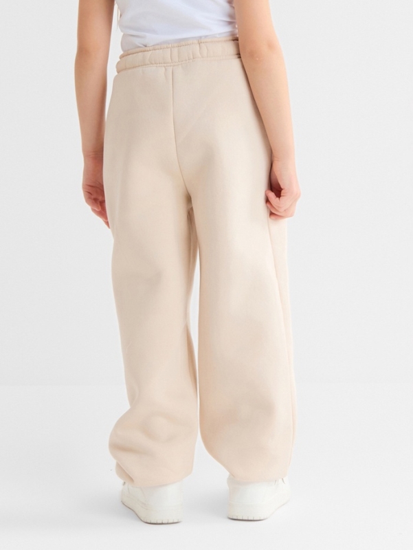 Брюки для девочки с начёсом MINAKU: Exclusive print, бежевые, Oversize рост 104 см Брюки для девочки с начёсом MINAKU: Exclusive print, бежевые, Oversize рост 104 см