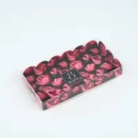 Коробка для кондитерских изделий с пластиковой крышкой &laquo;8 Марта&raquo;, 10.5 х 21 х 3 см