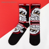 Носки новогодние мужские KAFTAN "Санта" размер 41-44 (27-29 см), цвет чёрный Носки новогодние мужские KAFTAN "Санта" размер 41-44 (27-29 см), цвет чёрный