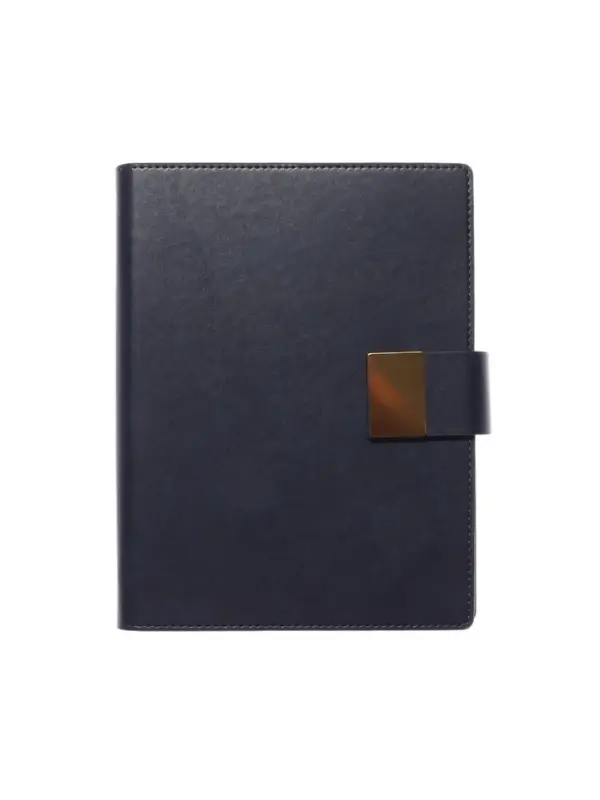 Органайзер на кольцах, А5, с хлястиком, 80л, линия, к/зам, Синий