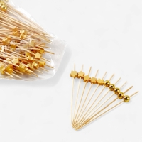Шпажки для канапе &laquo;Звезды и Бусины&raquo; бамбук, цвет золото, 100 шт.