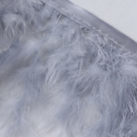 Тесьма с перьями индюка, 13-17 см, 5 ± 0,5 м, цвет светло-серый Тесьма с перьями индюка, 13-17 см, 5 ± 0,5 м, цвет светло-серый