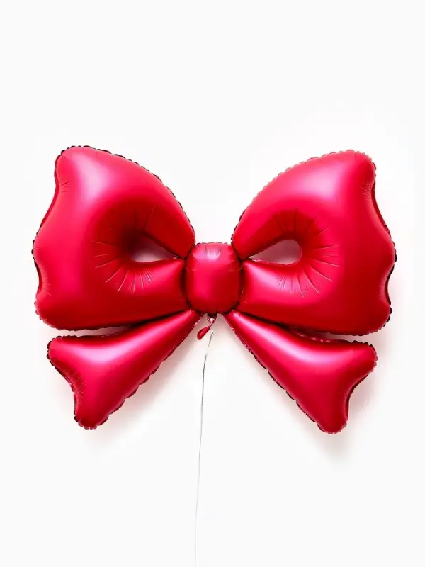 Воздушный шар фольгированный 50" "Бант" цвет красный матовый