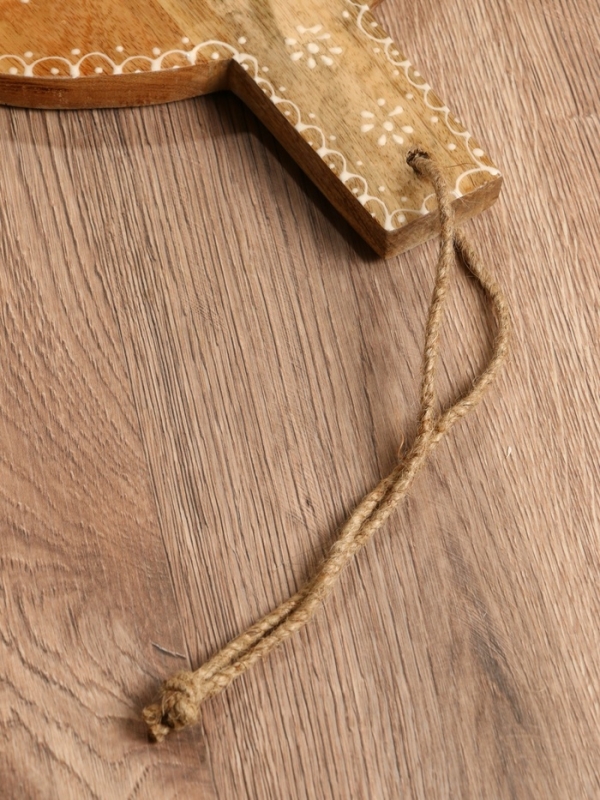 Доска разделочная круглая "Пряник" дерево манго 36х28 см