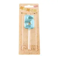 Свеча в торт на шпажке &laquo;Алмаз&raquo;, цифра 5, голубая, 5 см