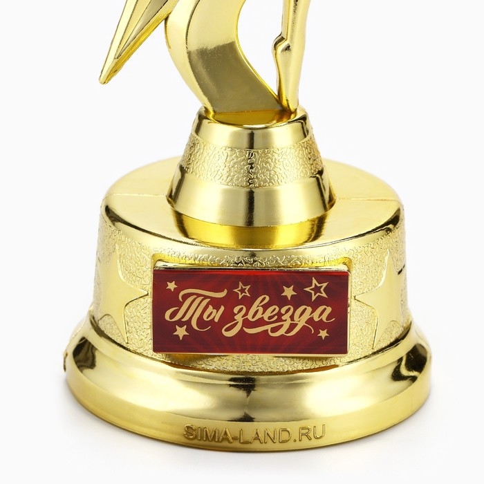 Наградная фигура &laquo;Ты звезда&raquo;, золото, пластик, 21,5 х 7,5 см
