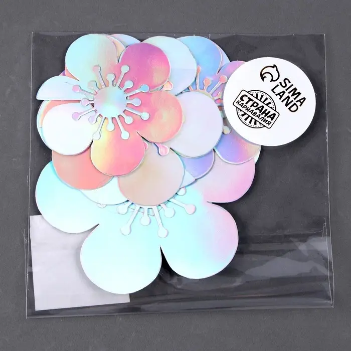 Топпер для торта &laquo;Цветы&raquo;, 6 шт., перламутр