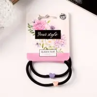 Резинки для волос &laquo;Анет&raquo;, набор 2 шт., сердце, 5 см, МИКС