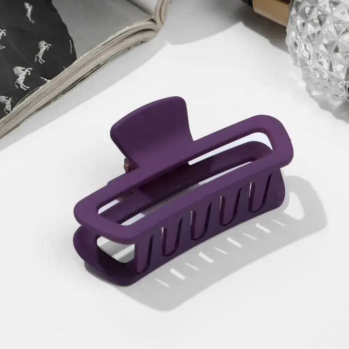 Крабик для волос &laquo;Матовый&raquo;, прямой округление, 7.5 см, МИКС