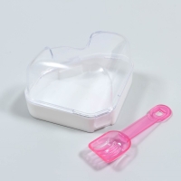 Ванночка для грызунов угловая с лопаткой, 14 х 10,4 см, белая