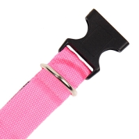 Ошейник с подсветкой Двойная полоса размер S, ОШ 35-43 х 2,5 см 3 режима свечения розовый