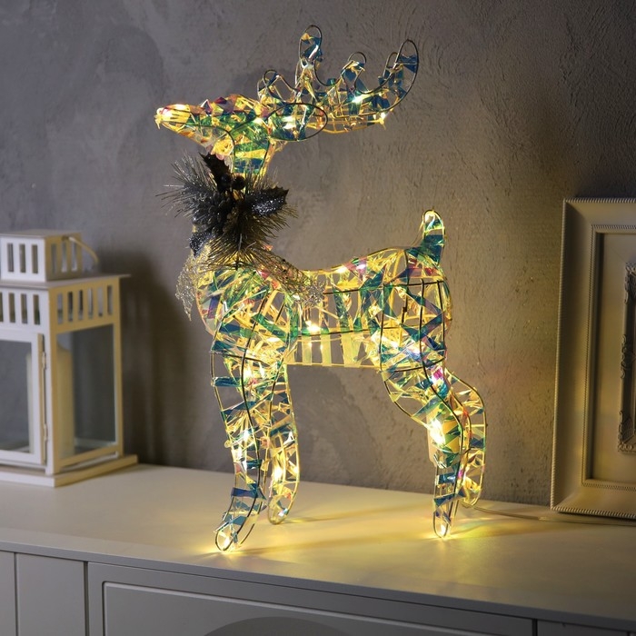 Светодиодная фигура «Олень», 30 × 52 × 14 см, текстиль, металл, 220 В, свечение тёплое белое Светодиодная фигура «Олень», 30 × 52 × 14 см, текстиль, металл, 220 В, свечение тёплое белое