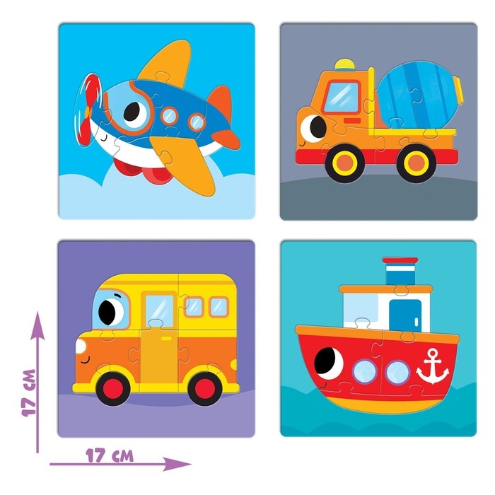 Пазл-сортер 4 в 1 &laquo;Едем, летим, плывём&raquo;, 4 пазла