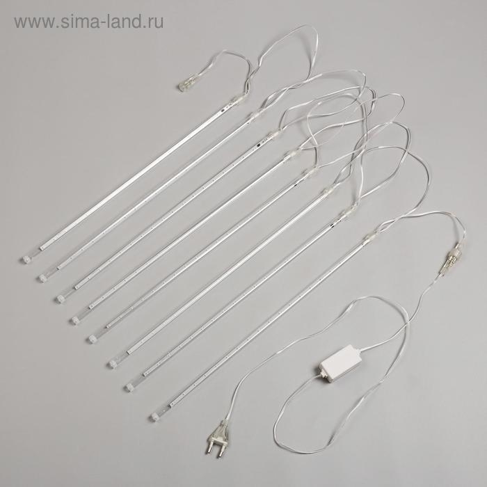 Гирлянда &laquo;Сосульки&raquo; 2.5 &times; 0.5 м, IP65, прозрачная нить, 288 LED, свечение тёплое белое с эффектом стекания, 12 В