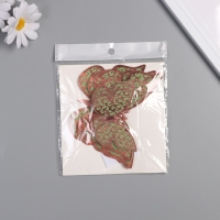 Наклейка бумага, пластик "Цветочные зелёные бабочки" блёстки набор 12 шт 12 см, 10 см 8 см   1052425