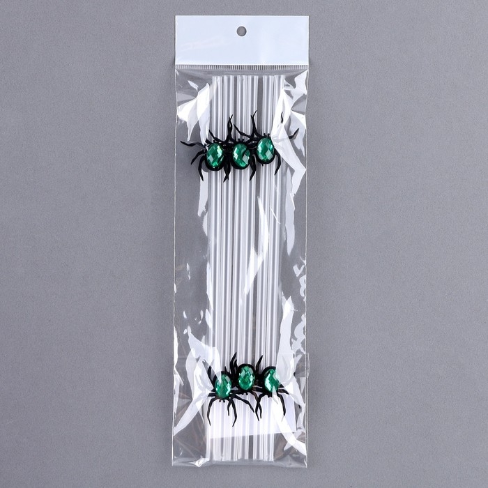 Трубочки для коктейля &laquo;Паук&raquo;, в наборе 6 шт., цвета МИКС