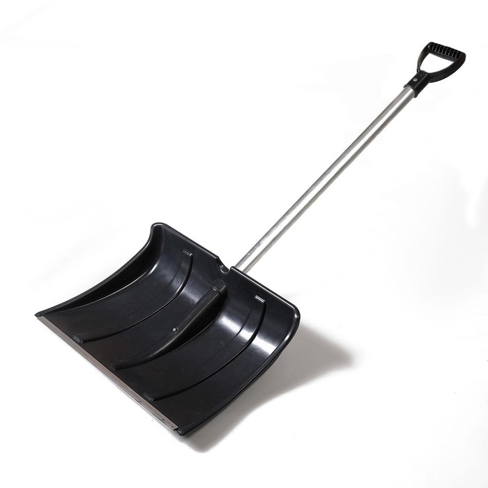 Лопата для уборки снега, пластиковый ковш 480 &times; 360 мм, алюминиевая планка, алюминиевый черенок, &laquo;Циклон&raquo;