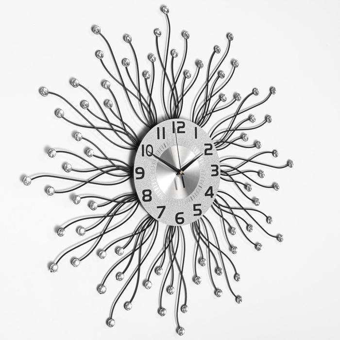 Часы настенные, интерьерные, большие "Роу", бесшумные, d-68 см, циферблат d-22 см