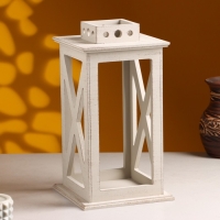 Кашпо деревянное "Фонарь. Прованс" 17х17х31 см Светло-серый Кашпо деревянное "Фонарь. Прованс" 17х17х31 см Светло-серый