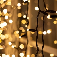 Гирлянда &laquo;Занавес&raquo; 2 &times; 6 м, IP65, УМС, тёмная нить, 1440 LED, свечение тёплое белое, 220 В