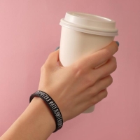 Силиконовый браслет &laquo;Творческая интеллигенция&raquo; стандарт, цвет чёрно-белый, 20 см