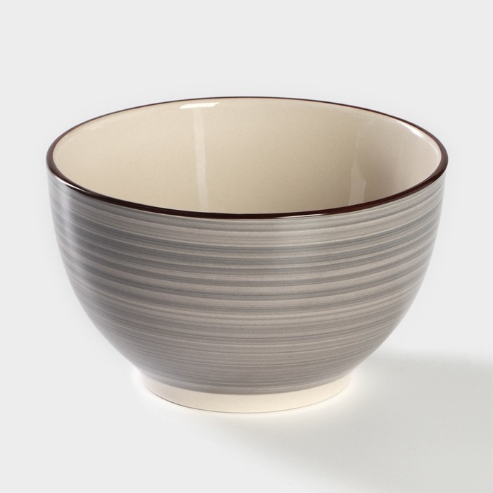 Салатник керамический Доляна &laquo;Морской мир&raquo;, 800 мл, d=14 см, цвет коричневый