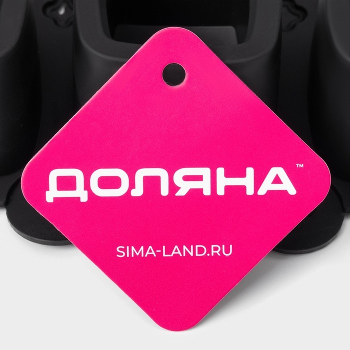 Форма для льда Доляна &laquo;Квадрат&raquo;, силикон, 21,5&times;9,5&times;5 см, 3 ячейки (5,2х4,8 см), цвет чёрный