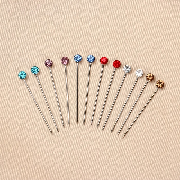 Зажим для платка &laquo;Стразинка&raquo;, 3,5 см, цвет МИКС (набор 12 шт.)