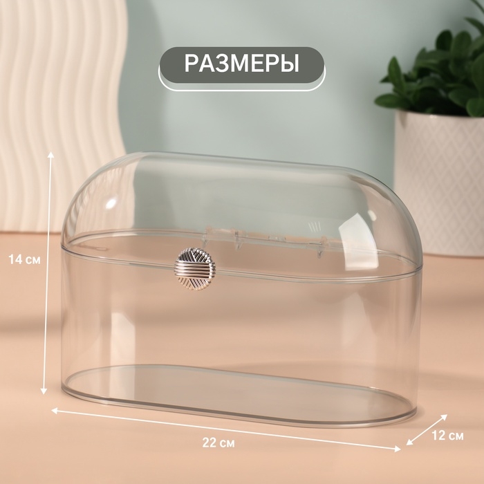 Органайзер для хранения косметики &laquo;Сундучок&raquo;, 1 секция, 22&times;12&times;14 см, прозрачный