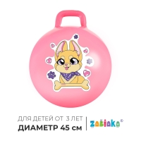 Мяч-прыгун с ручкой ZABIAKA «Корги», d=45 см, 380 г, цвет розовый Мяч-прыгун с ручкой ZABIAKA «Корги», d=45 см, 380 г, цвет розовый