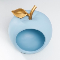 Сувенир полистоун подставка "Голубое яблоко" 20,5х16х18 см