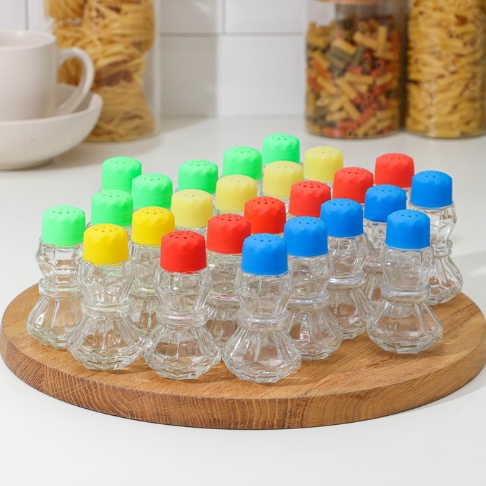 Набор для специй из стекла &laquo;Излом&raquo;, 50 мл, 5&times;9,5 см, 25 предметов