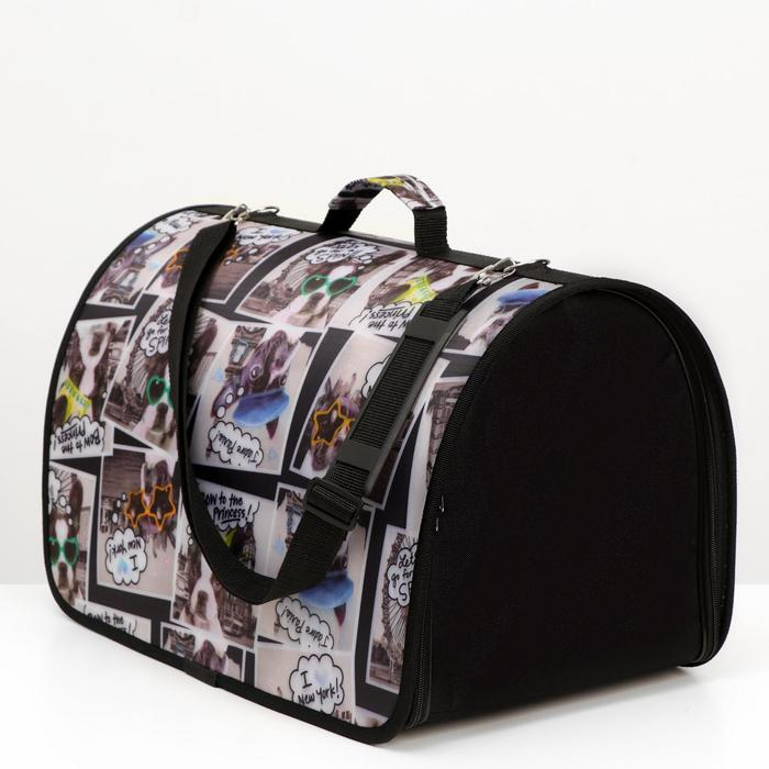 Сумка - переноска для животных с принтом, 46&times;28.5&times;30 см, цвет МИКС