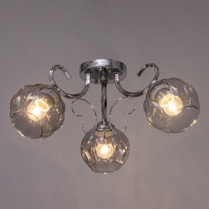 Люстра "Эшли" 3х40Вт Е27 Хром 53х53х20см