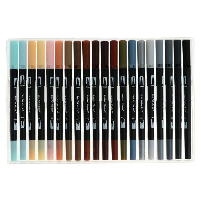 Набор профессиональных маркеров, 100 штук/100 цветов, двусторонние