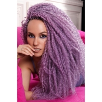 САМБА Афролоконы, 60 см, 270 гр, цвет пепельный/белый HKB454/60 (Бразилька)