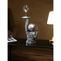 Подставка для мелочей &laquo;Космонавт&raquo;, полистоун, 47 см, цвет серебро