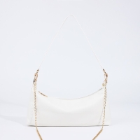 Сумка-багет на молнии, цвет белый