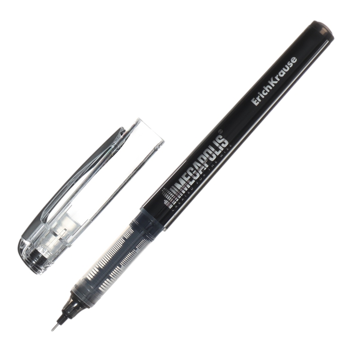 Ручка-роллер ErichKrause MEGAPOLIS Stick, узел 0.5 мм, чернила синие, длина линии письма 1200 метров