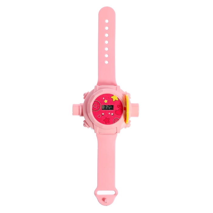 Часы-проектор &laquo;Милашки&raquo;, световые эффекты, 24 картинки, цвет розовый