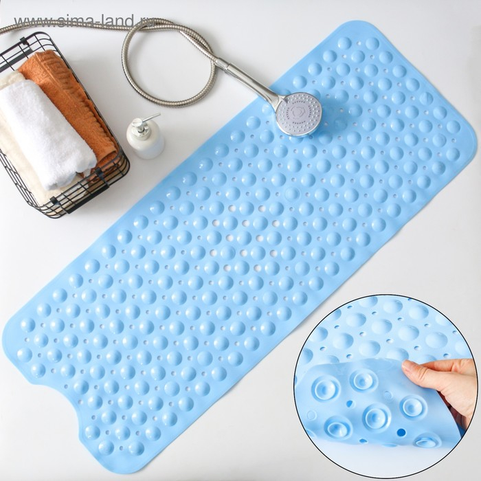 Коврик противоскользящий на присосках Доляна &laquo;Пузырьки&raquo;, 39&times;101 см, цвет МИКС