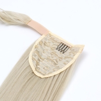 Хвост накладной, прямой волос, на резинке, 60 см, 100 гр, цвет холодный блонд(#SHT88B)