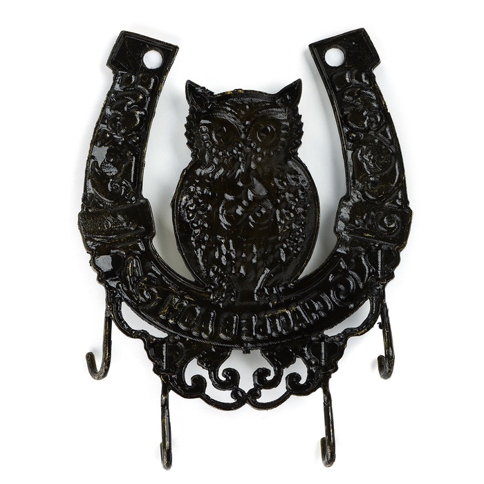 Ключница настенная &laquo;Счастье в дом&raquo;, сова, 9.9 х 11.4 см