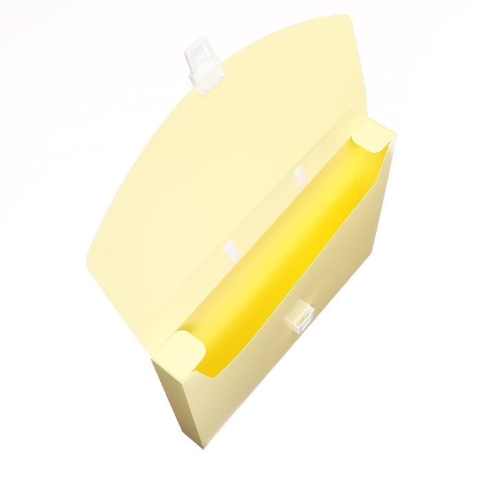 Папка-портфель А4 на замке, Calligrata "Акварель", 1 отделение, пластиковая, 700 мкм, ванильная