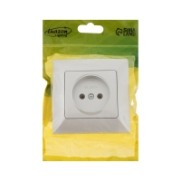 Розетка одноместная Luazon Lighting "Антей", 10 А, скрытая, без з/к, серебристая