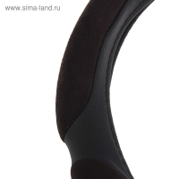 Оплетка на руль Nova Bright экокожа, спонжевая, чёрная, размер М