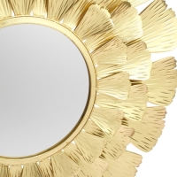 Декор настенный металл с зеркалом "Цветок. Веер" золото 94х94х7 см